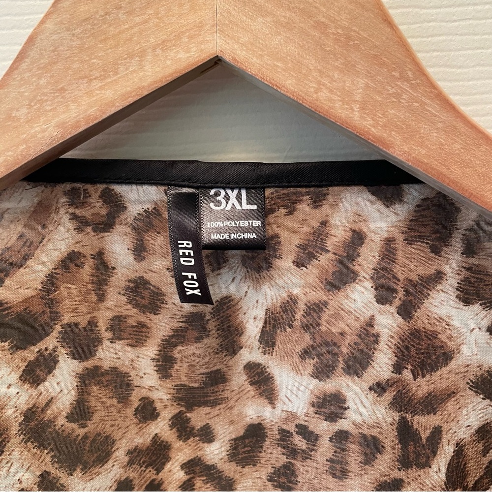 Leopard Print Open Front Jacket - image 3